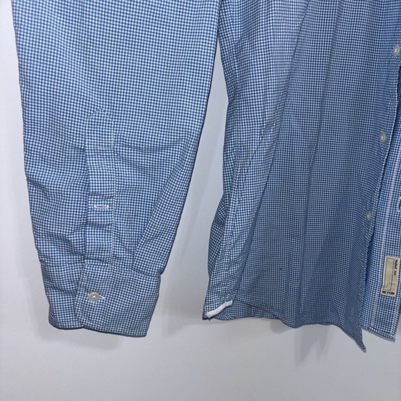 J.Crew Classic Fit Blue Gingham Button Down Long Sleeve Shirt Mens Size M - Picture 3 of 8